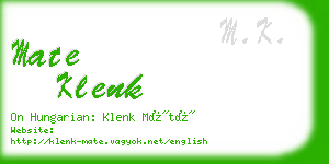 mate klenk business card